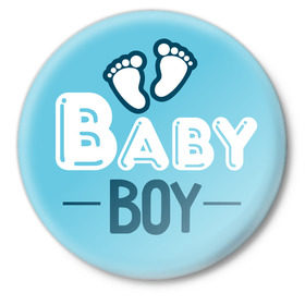 Значок с принтом Boy в Екатеринбурге,  металл | круглая форма, металлическая застежка в виде булавки | baby shower | boy | беременность | бэби шауэр | для беременных | мальчик | новорожденный | ножки | рождение
