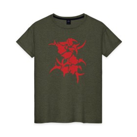 Женская футболка хлопок с принтом Sepultura в Екатеринбурге, 100% хлопок | прямой крой, круглый вырез горловины, длина до линии бедер, слегка спущенное плечо | death | sepultura | sepultura лого группыlogo | thrash | дэт | метал