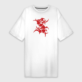 Платье-футболка хлопок с принтом Sepultura в Екатеринбурге,  |  | death | sepultura | sepultura лого группыlogo | thrash | дэт | метал