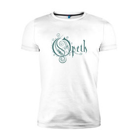 Мужская футболка премиум с принтом Opeth в Екатеринбурге, 92% хлопок, 8% лайкра | приталенный силуэт, круглый вырез ворота, длина до линии бедра, короткий рукав | gothic | music | opeth | opeth лого группыdoom | дум | музыка