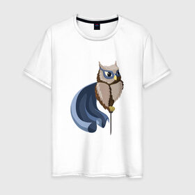 Мужская футболка хлопок с принтом Bat-owl в Екатеринбурге, 100% хлопок | прямой крой, круглый вырез горловины, длина до линии бедер, слегка спущенное плечо. | owl | сова