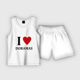 Детская пижама с шортами хлопок с принтом Я люблю дорамы в Екатеринбурге,  |  | dorama | i love korean doramas | дорама | корейский | корея