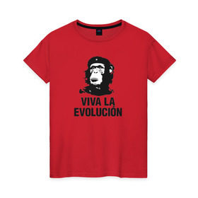 Женская футболка хлопок с принтом Че Гевара в Екатеринбурге, 100% хлопок | прямой крой, круглый вырез горловины, длина до линии бедер, слегка спущенное плечо | che gevara | patriot | вождь | звезда | куба | обезяна | политик | чегевара