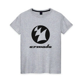 Женская футболка хлопок с принтом Armada Music в Екатеринбурге, 100% хлопок | прямой крой, круглый вырез горловины, длина до линии бедер, слегка спущенное плечо | armada | armada music labelarmada music | trance