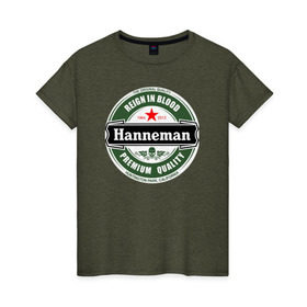 Женская футболка хлопок с принтом Hanneman в Екатеринбурге, 100% хлопок | прямой крой, круглый вырез горловины, длина до линии бедер, слегка спущенное плечо | hannemanhanneman | slayer