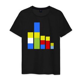 Мужская футболка хлопок с принтом Симпсоны кубики в Екатеринбурге, 100% хлопок | прямой крой, круглый вырез горловины, длина до линии бедер, слегка спущенное плечо. | the simpsons | барт | гомер | кубики | мардж | симпсоны