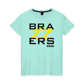 Женская футболка хлопок с принтом Brazzers Bros в Екатеринбурге, 100% хлопок | прямой крой, круглый вырез горловины, длина до линии бедер, слегка спущенное плечо | brazzers