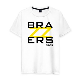 Мужская футболка хлопок с принтом Brazzers Bros в Екатеринбурге, 100% хлопок | прямой крой, круглый вырез горловины, длина до линии бедер, слегка спущенное плечо. | brazzers