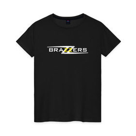 Женская футболка хлопок с принтом Big Brazzers в Екатеринбурге, 100% хлопок | прямой крой, круглый вырез горловины, длина до линии бедер, слегка спущенное плечо | brazzers