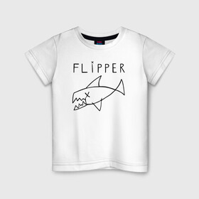 Детская футболка хлопок с принтом Flipper в Екатеринбурге, 100% хлопок | круглый вырез горловины, полуприлегающий силуэт, длина до линии бедер | Тематика изображения на принте: flipper | kurt | nirvana | курт кобейн | курта кобейна | нирвана