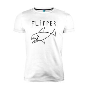 Мужская футболка премиум с принтом Flipper в Екатеринбурге, 92% хлопок, 8% лайкра | приталенный силуэт, круглый вырез ворота, длина до линии бедра, короткий рукав | flipper | kurt | nirvana | курт кобейн | курта кобейна | нирвана
