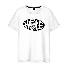Мужская футболка хлопок с принтом Hole в Екатеринбурге, 100% хлопок | прямой крой, круглый вырез горловины, длина до линии бедер, слегка спущенное плечо. | hole | kurt | nirvana | курт кобейн | нирвана
