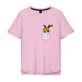 Мужская футболка хлопок Oversize с принтом Springtrap в кармане FNAF в Екатеринбурге, 100% хлопок | свободный крой, круглый ворот, “спинка” длиннее передней части | fnaf | springtrap | карман | фнаф