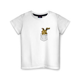 Детская футболка хлопок с принтом Springtrap в кармане FNAF в Екатеринбурге, 100% хлопок | круглый вырез горловины, полуприлегающий силуэт, длина до линии бедер | fnaf | springtrap | карман | фнаф