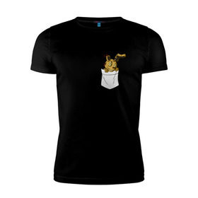 Мужская футболка премиум с принтом Springtrap в кармане FNAF в Екатеринбурге, 92% хлопок, 8% лайкра | приталенный силуэт, круглый вырез ворота, длина до линии бедра, короткий рукав | Тематика изображения на принте: fnaf | springtrap | карман | фнаф