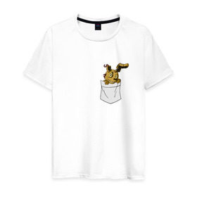 Мужская футболка хлопок с принтом Springtrap в кармане FNAF в Екатеринбурге, 100% хлопок | прямой крой, круглый вырез горловины, длина до линии бедер, слегка спущенное плечо. | fnaf | springtrap | карман | фнаф