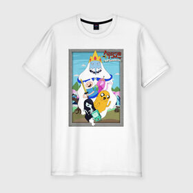 Мужская футболка премиум с принтом Adventure Time в Екатеринбурге, 92% хлопок, 8% лайкра | приталенный силуэт, круглый вырез ворота, длина до линии бедра, короткий рукав | 