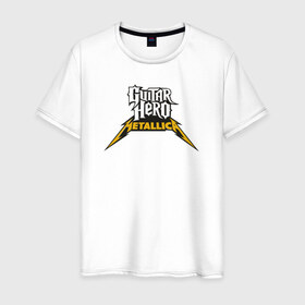 Мужская футболка хлопок с принтом Guitar Hero: Metallica в Екатеринбурге, 100% хлопок | прямой крой, круглый вырез горловины, длина до линии бедер, слегка спущенное плечо. | металлика