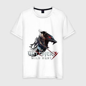 Мужская футболка хлопок с принтом The Witcher 3 в Екатеринбурге, 100% хлопок | прямой крой, круглый вырез горловины, длина до линии бедер, слегка спущенное плечо. | ведьмак