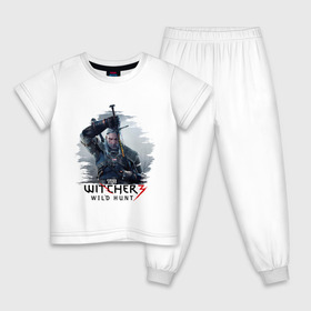 Детская пижама хлопок с принтом The Witcher 3 в Екатеринбурге, 100% хлопок |  брюки и футболка прямого кроя, без карманов, на брюках мягкая резинка на поясе и по низу штанин
 | ведьмак