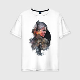 Женская футболка хлопок Oversize с принтом The Witcher 3 в Екатеринбурге, 100% хлопок | свободный крой, круглый ворот, спущенный рукав, длина до линии бедер
 | ведьмак