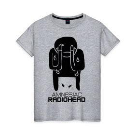 Женская футболка хлопок с принтом Radiohead в Екатеринбурге, 100% хлопок | прямой крой, круглый вырез горловины, длина до линии бедер, слегка спущенное плечо | capitol | creep | emi | parlophone | the king of limbs | джонни гринвуд | колин гринвуд | радиохэд | том йорк | фил селуэй | эд о’брайен