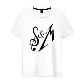 Мужская футболка хлопок с принтом Metallica: S&M в Екатеринбурге, 100% хлопок | прямой крой, круглый вырез горловины, длина до линии бедер, слегка спущенное плечо. | металлика