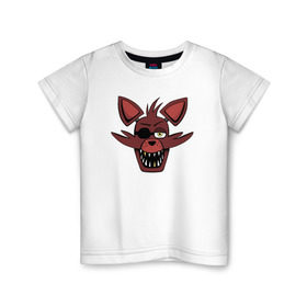 Детская футболка хлопок с принтом Foxy FNAF в Екатеринбурге, 100% хлопок | круглый вырез горловины, полуприлегающий силуэт, длина до линии бедер | 5 ночей с фредди | fnaf | foxy | фнаф