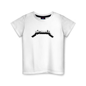 Детская футболка хлопок с принтом Логотип Metallica (old logo) в Екатеринбурге, 100% хлопок | круглый вырез горловины, полуприлегающий силуэт, длина до линии бедер | Тематика изображения на принте: 