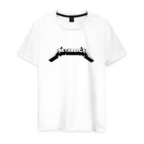 Мужская футболка хлопок с принтом Логотип Metallica (old logo) в Екатеринбурге, 100% хлопок | прямой крой, круглый вырез горловины, длина до линии бедер, слегка спущенное плечо. | 