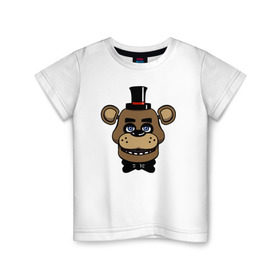 Детская футболка хлопок с принтом Freddy FNAF в Екатеринбурге, 100% хлопок | круглый вырез горловины, полуприлегающий силуэт, длина до линии бедер | fnaf | freddy | фнаф