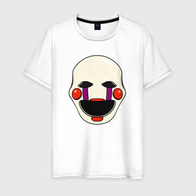 Мужская футболка хлопок с принтом Puppet FNAF Марионетка в Екатеринбурге, 100% хлопок | прямой крой, круглый вырез горловины, длина до линии бедер, слегка спущенное плечо. | fnaf | puppet | фнаф