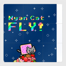 Магнитный плакат 3Х3 с принтом Nyan Cat в Екатеринбурге, Полимерный материал с магнитным слоем | 9 деталей размером 9*9 см | 