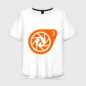 Мужская футболка хлопок Oversize с принтом Half-Life 3 в Екатеринбурге, 100% хлопок | свободный крой, круглый ворот, “спинка” длиннее передней части | half life | игра | халф лайф