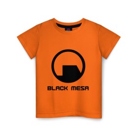 Детская футболка хлопок с принтом Black mesa в Екатеринбурге, 100% хлопок | круглый вырез горловины, полуприлегающий силуэт, длина до линии бедер | Тематика изображения на принте: black mesa | half life | игра | халф лайф