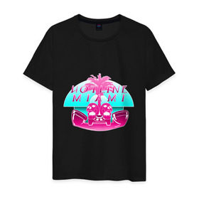 Мужская футболка хлопок с принтом Hotline Miami logo в Екатеринбурге, 100% хлопок | прямой крой, круглый вырез горловины, длина до линии бедер, слегка спущенное плечо. | hotline miami