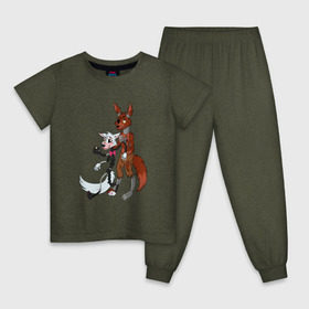 Детская пижама хлопок с принтом Foxy and sister в Екатеринбурге, 100% хлопок |  брюки и футболка прямого кроя, без карманов, на брюках мягкая резинка на поясе и по низу штанин
 | fnaf | фнаф