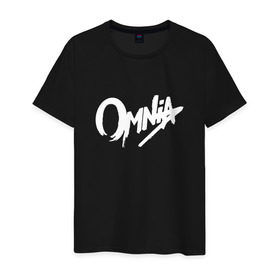 Мужская футболка хлопок с принтом Omnia в Екатеринбурге, 100% хлопок | прямой крой, круглый вырез горловины, длина до линии бедер, слегка спущенное плечо. | dj | omnia | trance