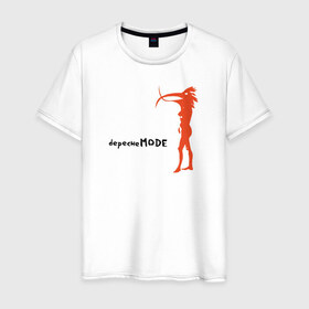 Мужская футболка хлопок с принтом Depeche Mode в Екатеринбурге, 100% хлопок | прямой крой, круглый вырез горловины, длина до линии бедер, слегка спущенное плечо. | 