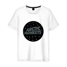 Мужская футболка хлопок с принтом Arctic Monkeys в Екатеринбурге, 100% хлопок | прямой крой, круглый вырез горловины, длина до линии бедер, слегка спущенное плечо. | arctic monkeys  британская инди рок группаmonkeys | джейм кук