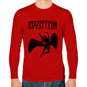 Мужской лонгслив хлопок с принтом Led Zeppelin swan в Екатеринбурге, 100% хлопок |  | led zeppelin