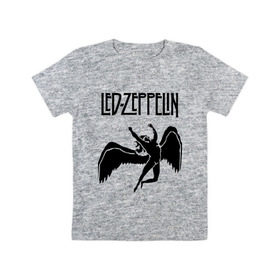 Детская футболка хлопок с принтом Led Zeppelin swan в Екатеринбурге, 100% хлопок | круглый вырез горловины, полуприлегающий силуэт, длина до линии бедер | led zeppelin