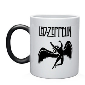 Кружка хамелеон с принтом Led Zeppelin swan в Екатеринбурге, керамика | меняет цвет при нагревании, емкость 330 мл | Тематика изображения на принте: led zeppelin