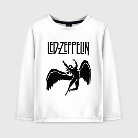 Детский лонгслив хлопок с принтом Led Zeppelin swan в Екатеринбурге, 100% хлопок | круглый вырез горловины, полуприлегающий силуэт, длина до линии бедер | led zeppelin