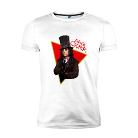 Мужская футболка премиум с принтом Alice Cooper в Екатеринбурге, 92% хлопок, 8% лайкра | приталенный силуэт, круглый вырез ворота, длина до линии бедра, короткий рукав | alice cooper | metal | rock | метал | рок | рок музыка | элис купер