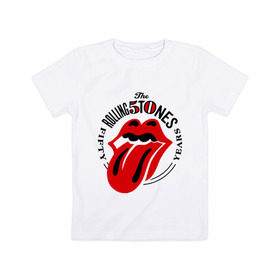 Детская футболка хлопок с принтом Rolling Stones в Екатеринбурге, 100% хлопок | круглый вырез горловины, полуприлегающий силуэт, длина до линии бедер | rolling stones