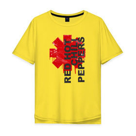 Мужская футболка хлопок Oversize с принтом Red Hot Chili Peppers в Екатеринбурге, 100% хлопок | свободный крой, круглый ворот, “спинка” длиннее передней части | chili | peppers | метал