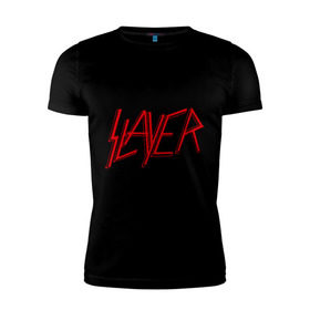 Мужская футболка премиум с принтом Slayer logo в Екатеринбурге, 92% хлопок, 8% лайкра | приталенный силуэт, круглый вырез ворота, длина до линии бедра, короткий рукав | alternative rock | pank | punk | rock | slayer | альтернативный рок | метал | панк | рок | слаер | тяжелая музыка | хард рок | хеви метал