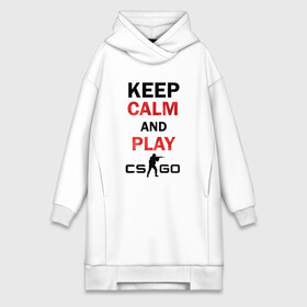 Платье-худи хлопок с принтом Keep Calm and play cs:go в Екатеринбурге,  |  | calm | cs go | keep | го
