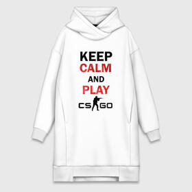 Платье-худи хлопок с принтом Keep Calm and play cs:go в Екатеринбурге,  |  | Тематика изображения на принте: calm | cs go | keep | го